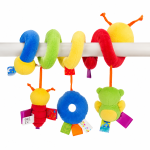 Móbile de raposo em peluche para bebé, com luz e música, para carrinho, fundo branco