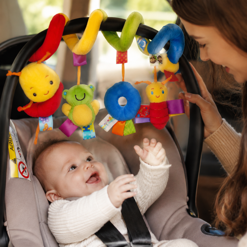 Móbile raposo em peluche com música e luz, para bebé em viagem