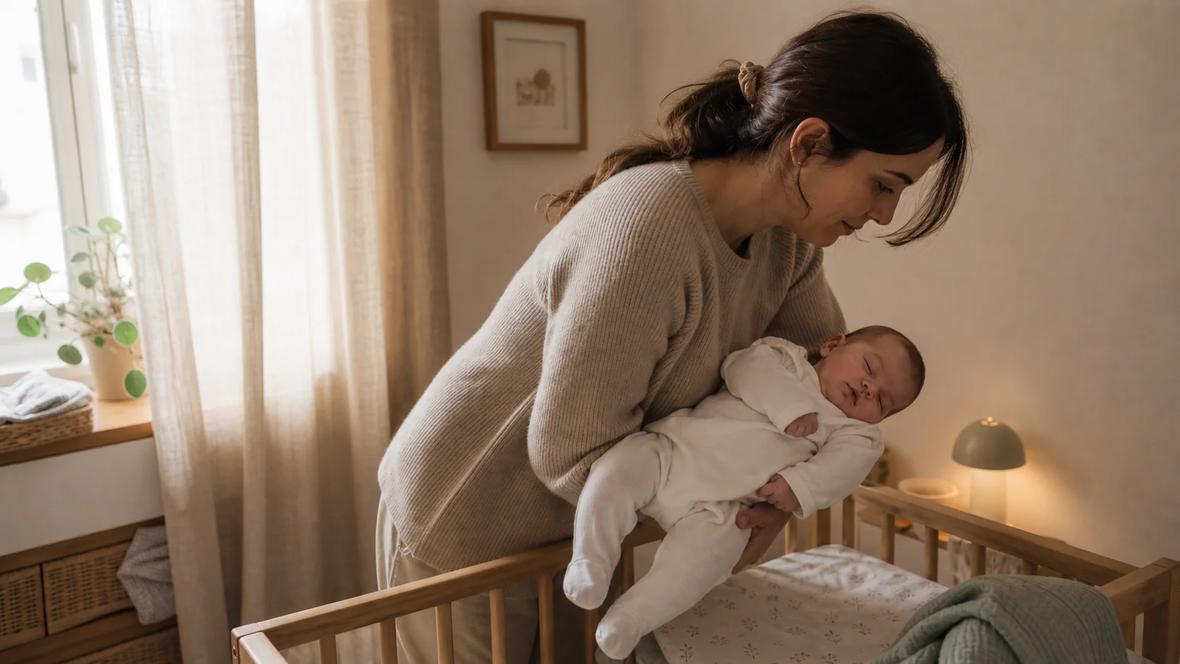 Rotina de sono calma para bebé em casa portuguesa